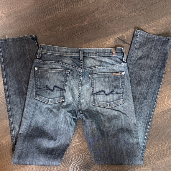 Women’s High Waist Edie 7 for all Mankind Jeans Slim Straight in Faded  size 28 - Picture 6 of 7